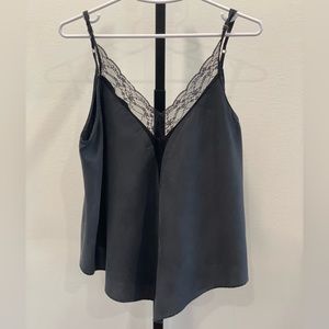 Black Lace Detail Tank Top